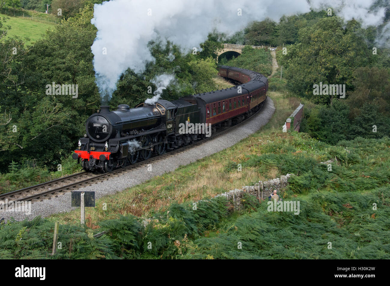 Locomotiva classe 61264 Classe B1 locomotiva a vapore gallese Gala North Yorkshire Moors Railway, Darnholme, REGNO UNITO Foto Stock