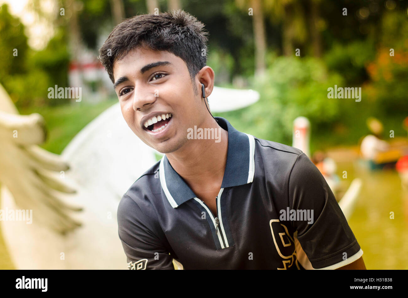 sorriso genuino Foto Stock