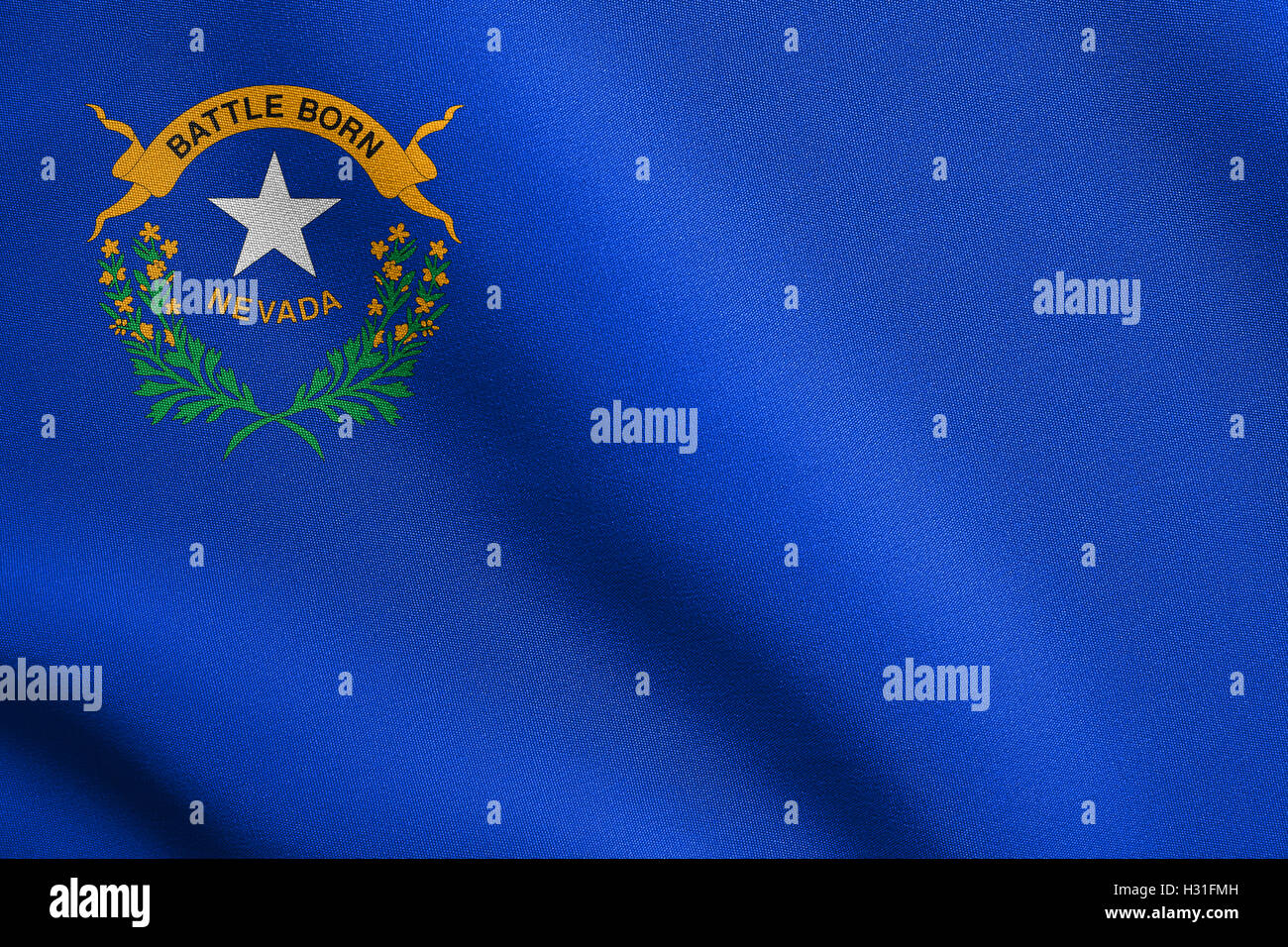 Nevadan bandiera ufficiale, il simbolo. American elemento patriottico. Stati Uniti d'America banner. Stati Uniti d'America lo sfondo. Bandiera di stato americano Foto Stock