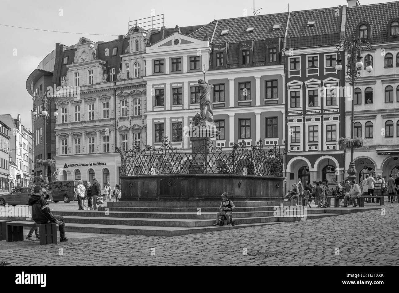 Liberec Vecchia città mercato Reichenberg Repubblica Ceca Foto Stock