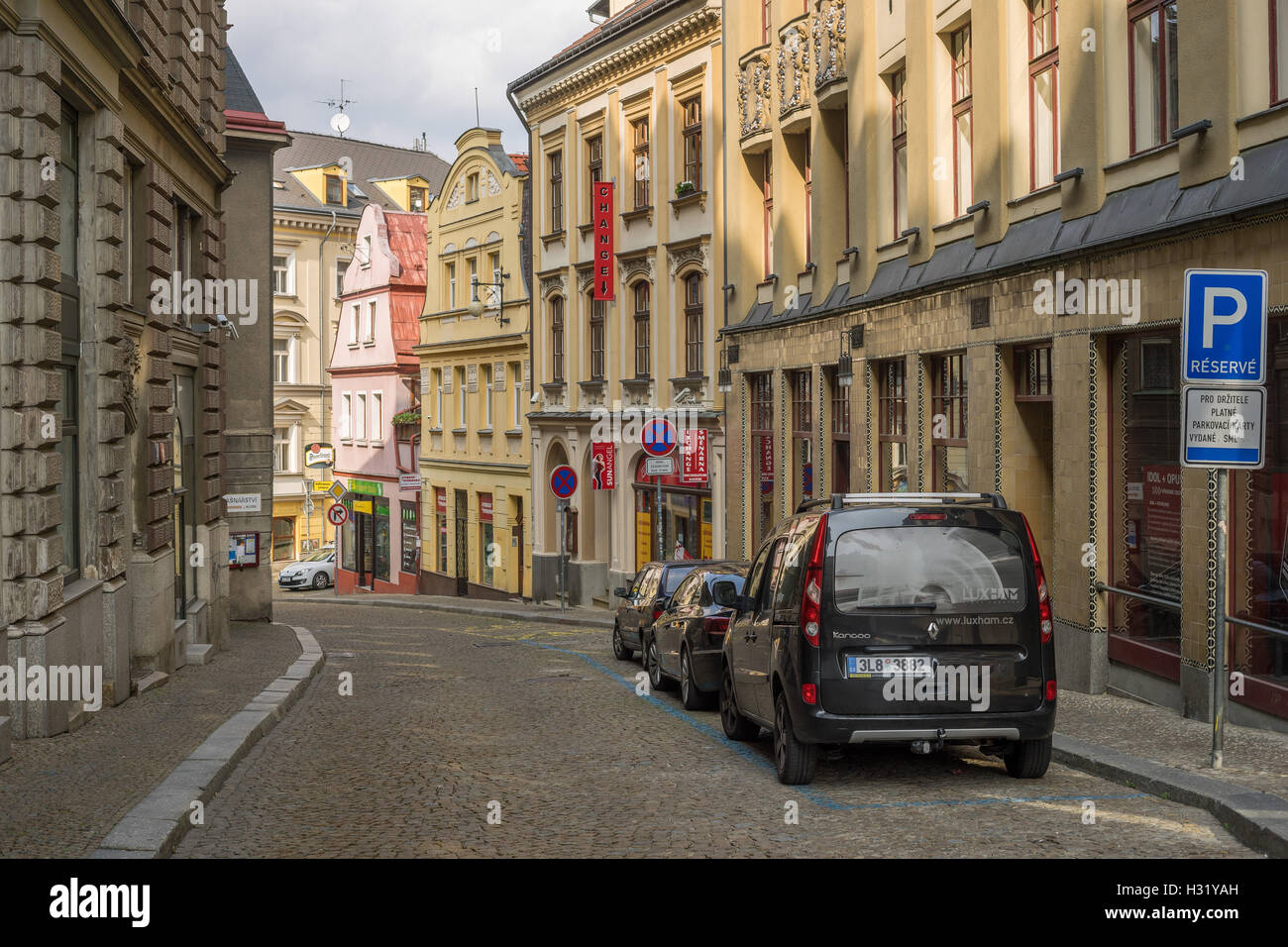 Liberec Vecchia città mercato Reichenberg Repubblica Ceca Foto Stock