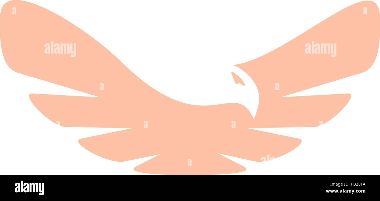 Abstract isolato colore rosa elemento bird logo. Diffusione di ali con piume logotipo. Icona di volo. Segno dell'aria. Illustrazione Vettoriale. Il simbolo della compagnia aerea. Illustrazione Vettoriale
