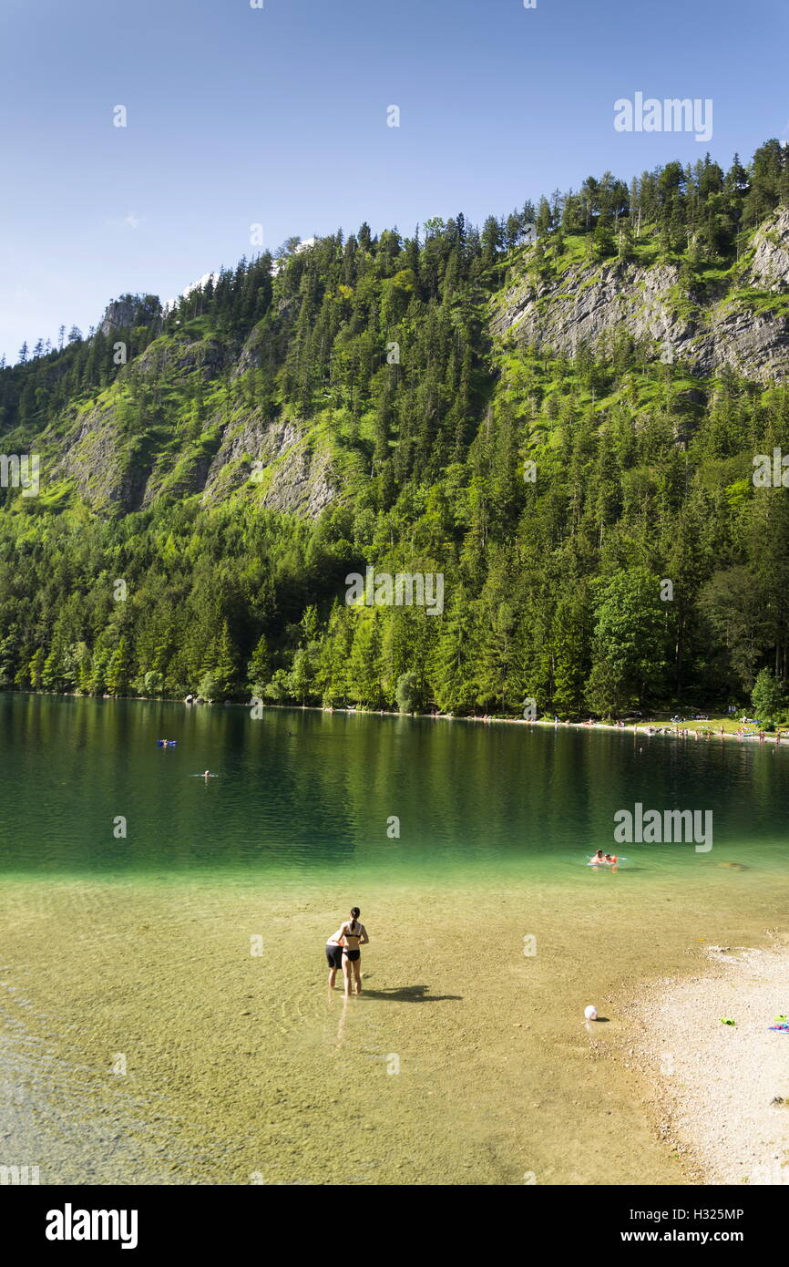 Lago di montagna Vorderer Langbathsee nel Salzkammergut, Austria superiore Foto Stock