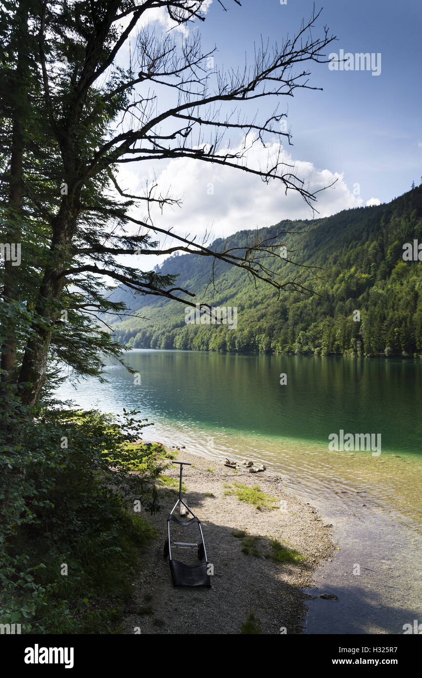 Lago di montagna Vorderer Langbathsee nel Salzkammergut, Austria superiore Foto Stock