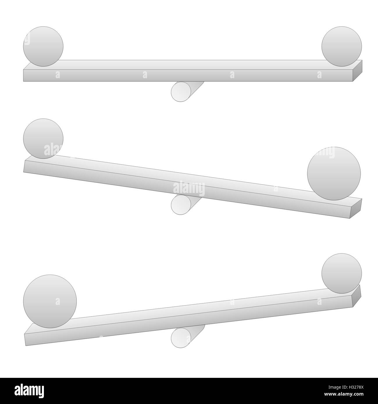 Due sfere in equilibrio o non Foto Stock