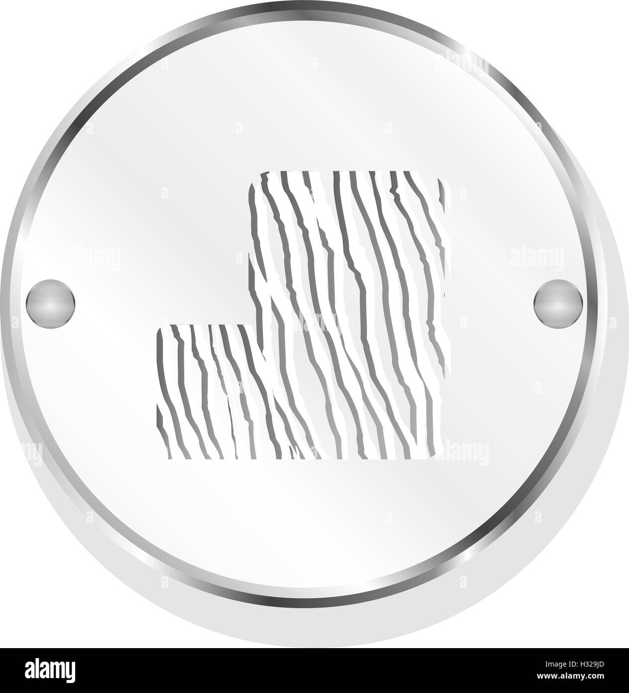 Abstract icona sul pulsante internet isolato su bianco Foto Stock