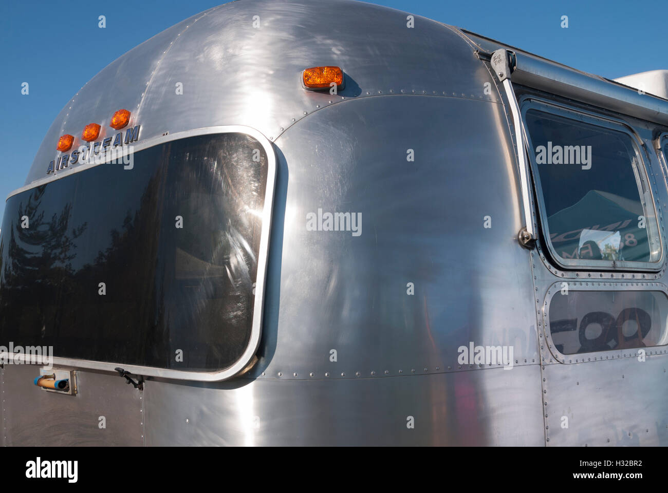 Un alluminio Airstream trailer di lusso in Toronto Ontario Canada Foto Stock