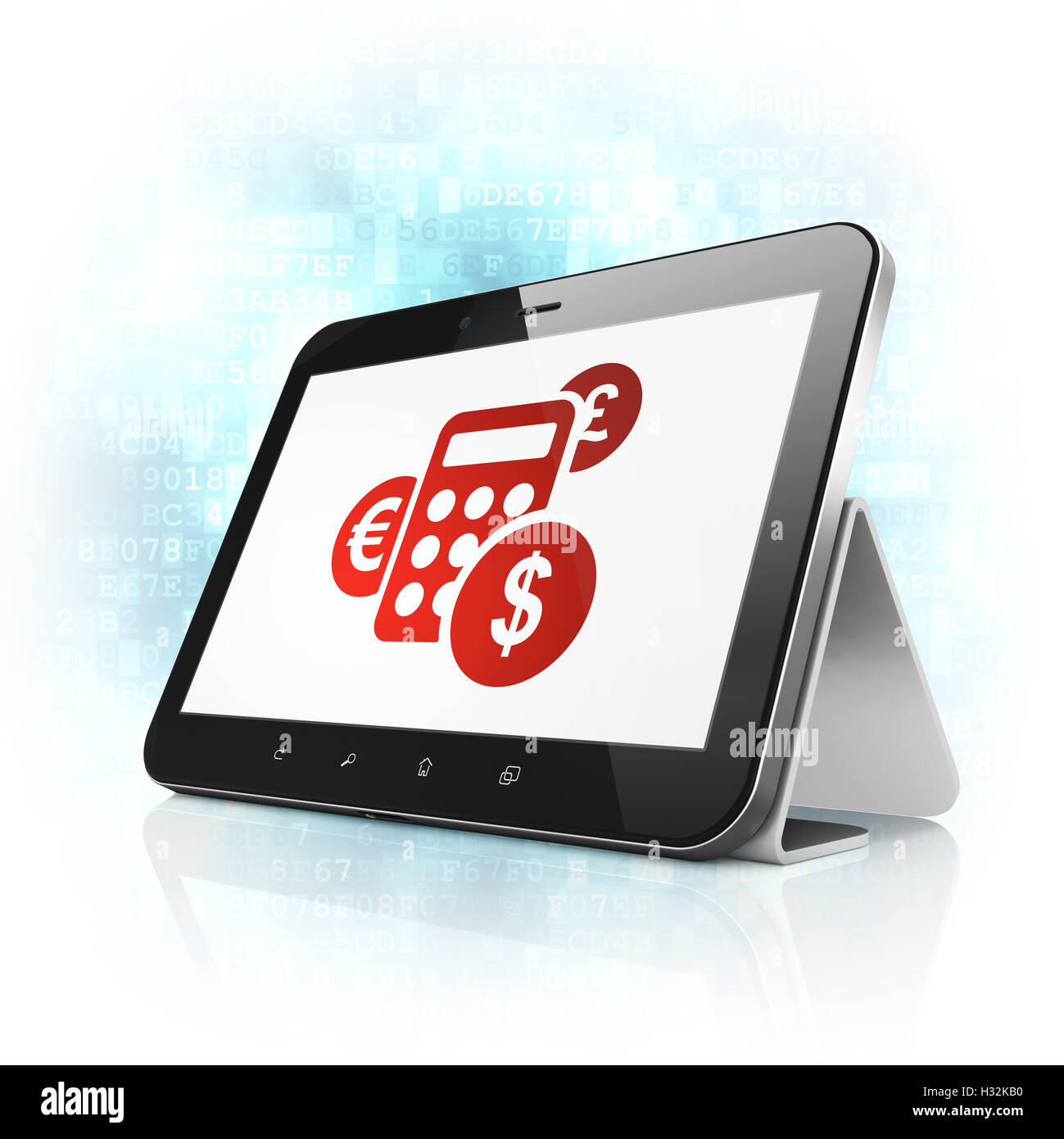 Il concetto di business: Calcolatrice su tablet pc Foto Stock