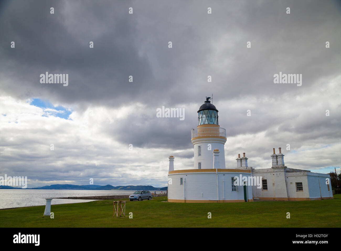 Il faro di Chanonry punto del Moray Firth, Scozia. Foto Stock