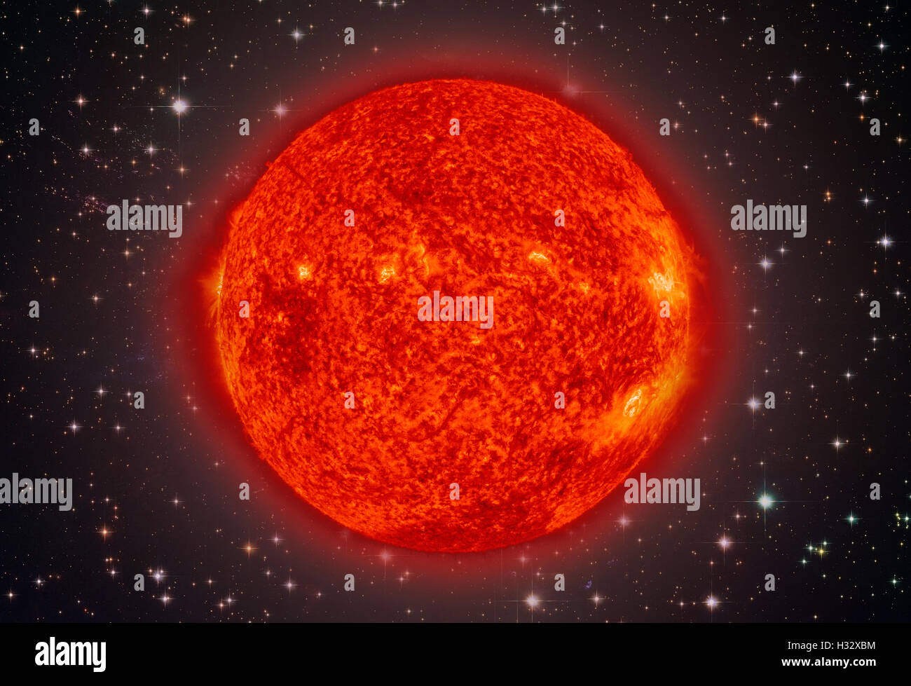 Sistema solare - Sun. è la stella al centro del sistema solare. Foto Stock