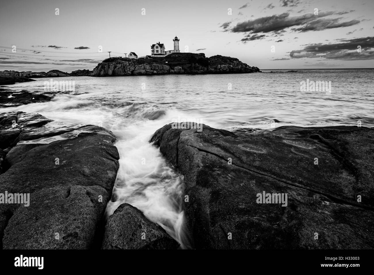 Nubble Light - Cape Neddick Faro - Sohier Park - York Maine Foto Stock