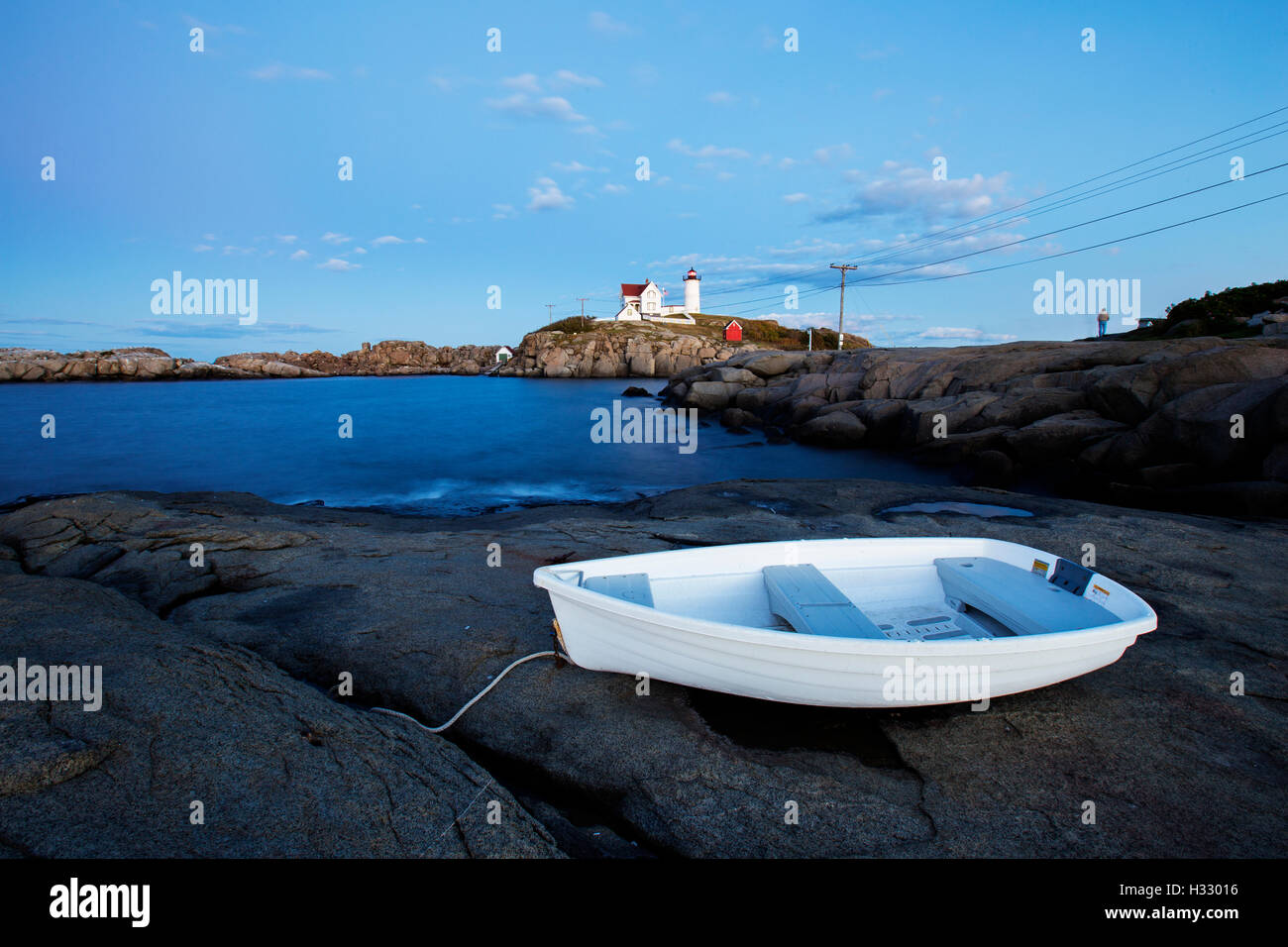 Nubble Light - Cape Neddick Faro - Sohier Park - York Maine Foto Stock