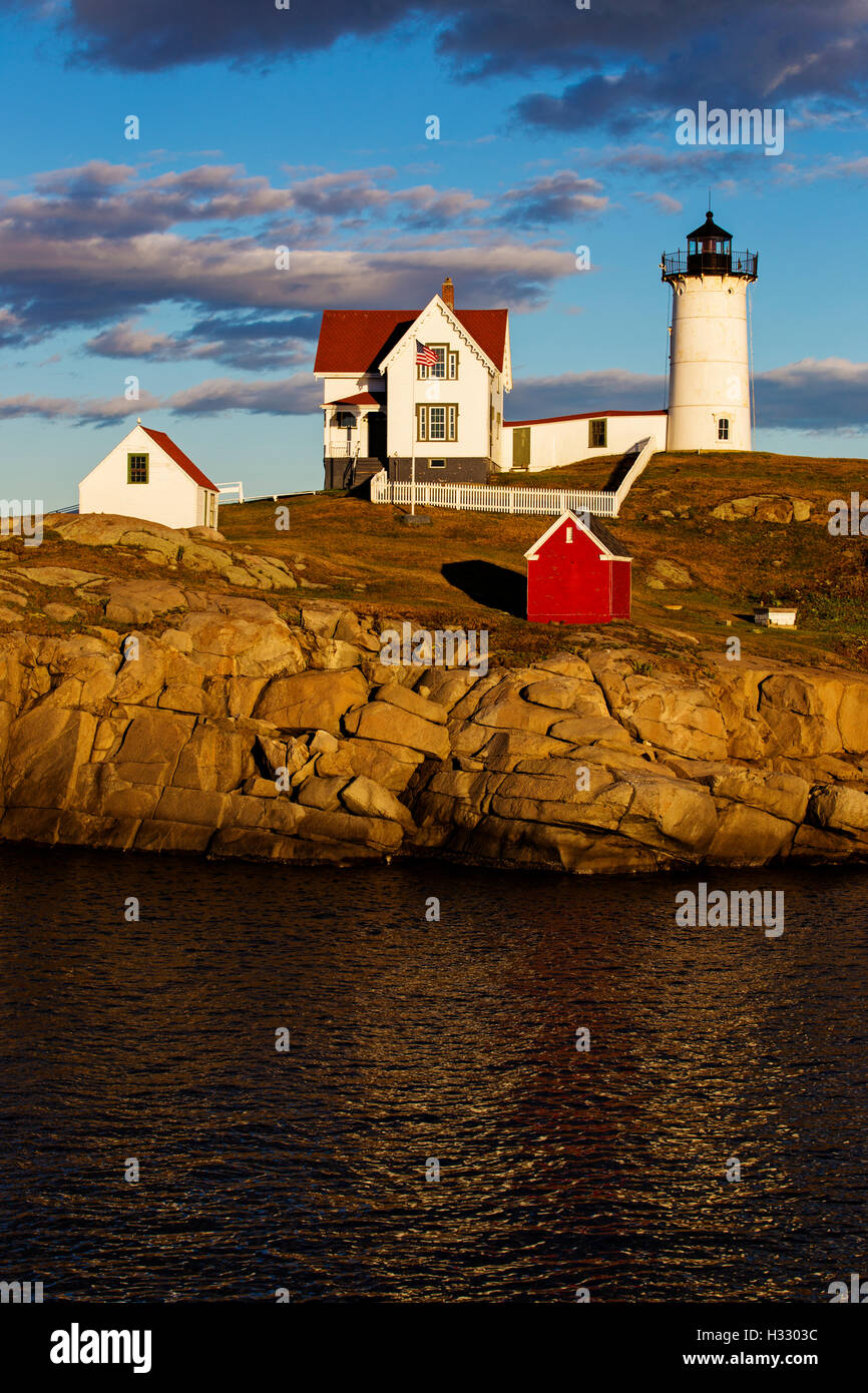 Nubble Light - Cape Neddick Faro - Sohier Park - York Maine Foto Stock