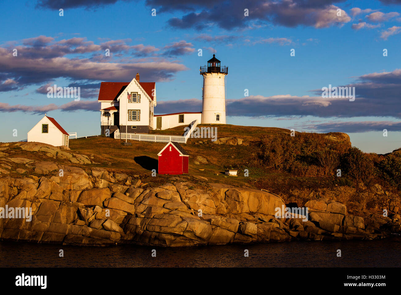 Nubble Light - Cape Neddick Faro - Sohier Park - York Maine Foto Stock