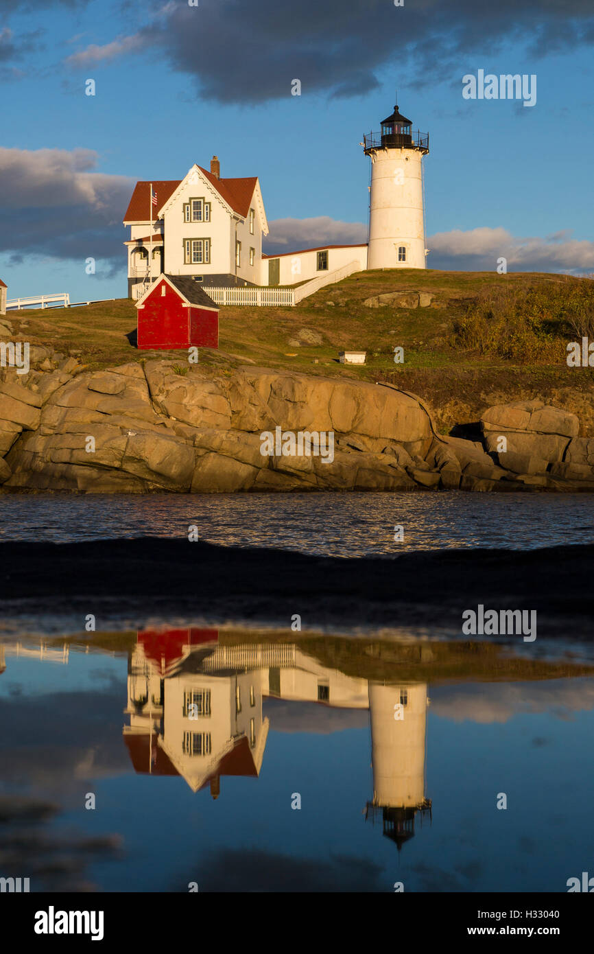 Nubble Light - Cape Neddick Faro - Sohier Park - York Maine Foto Stock