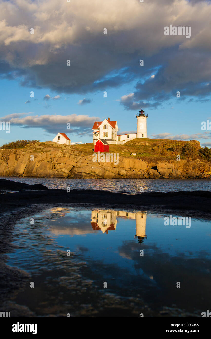 Nubble Light - Cape Neddick Faro - Sohier Park - York Maine Foto Stock