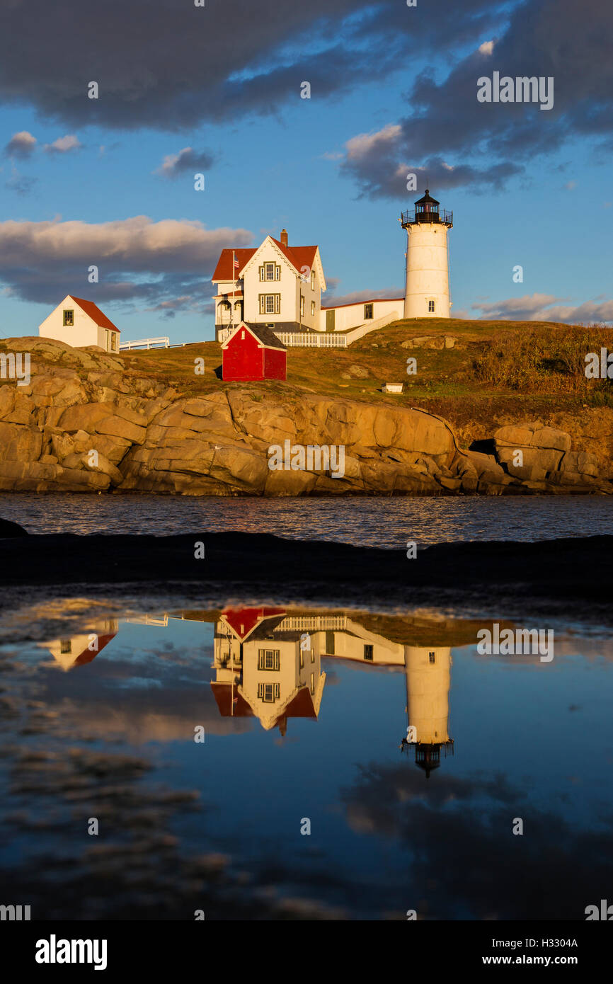Nubble Light - Cape Neddick Faro - Sohier Park - York Maine Foto Stock