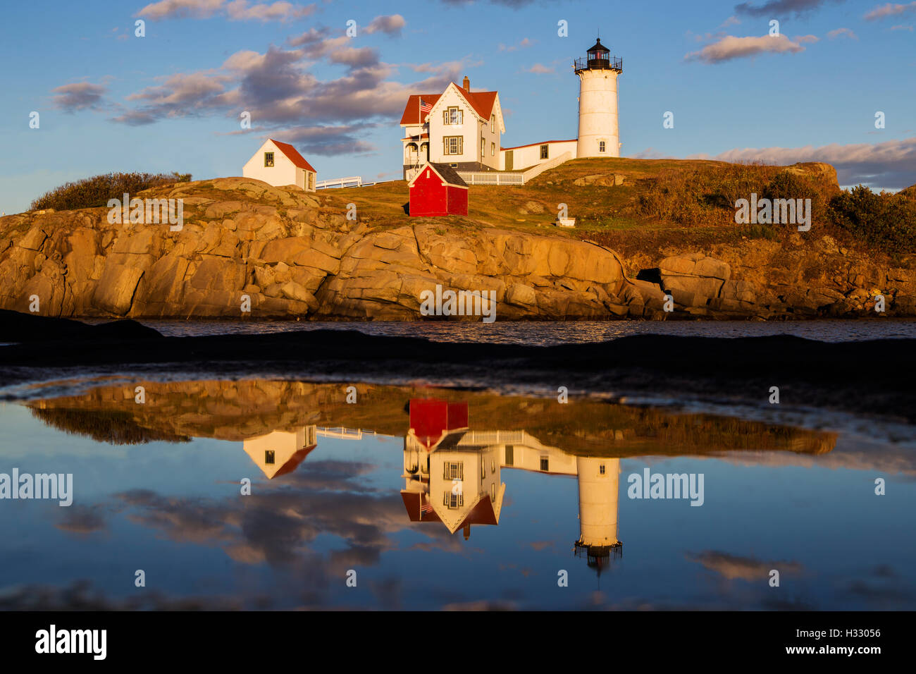 Nubble Light - Cape Neddick Faro - Sohier Park - York Maine Foto Stock
