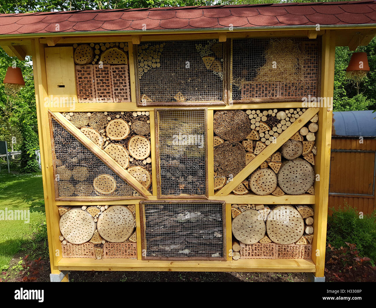 Insektenhotel, Insektenunterschlupf, Insekten Foto Stock