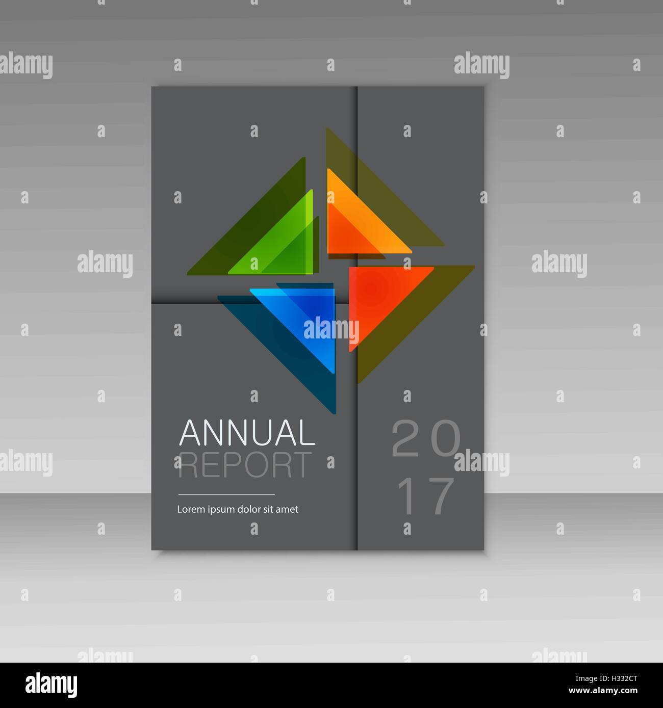 Brochure aziendale flyer modello. Quadrato geometrico design per la relazione annuale e la presentazione Illustrazione Vettoriale