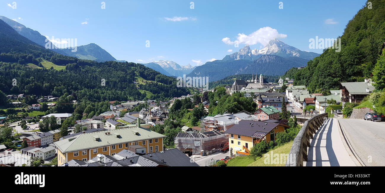 Berchtesgaden, Aussicht, Panoramastrasse, Alta Baviera Foto Stock