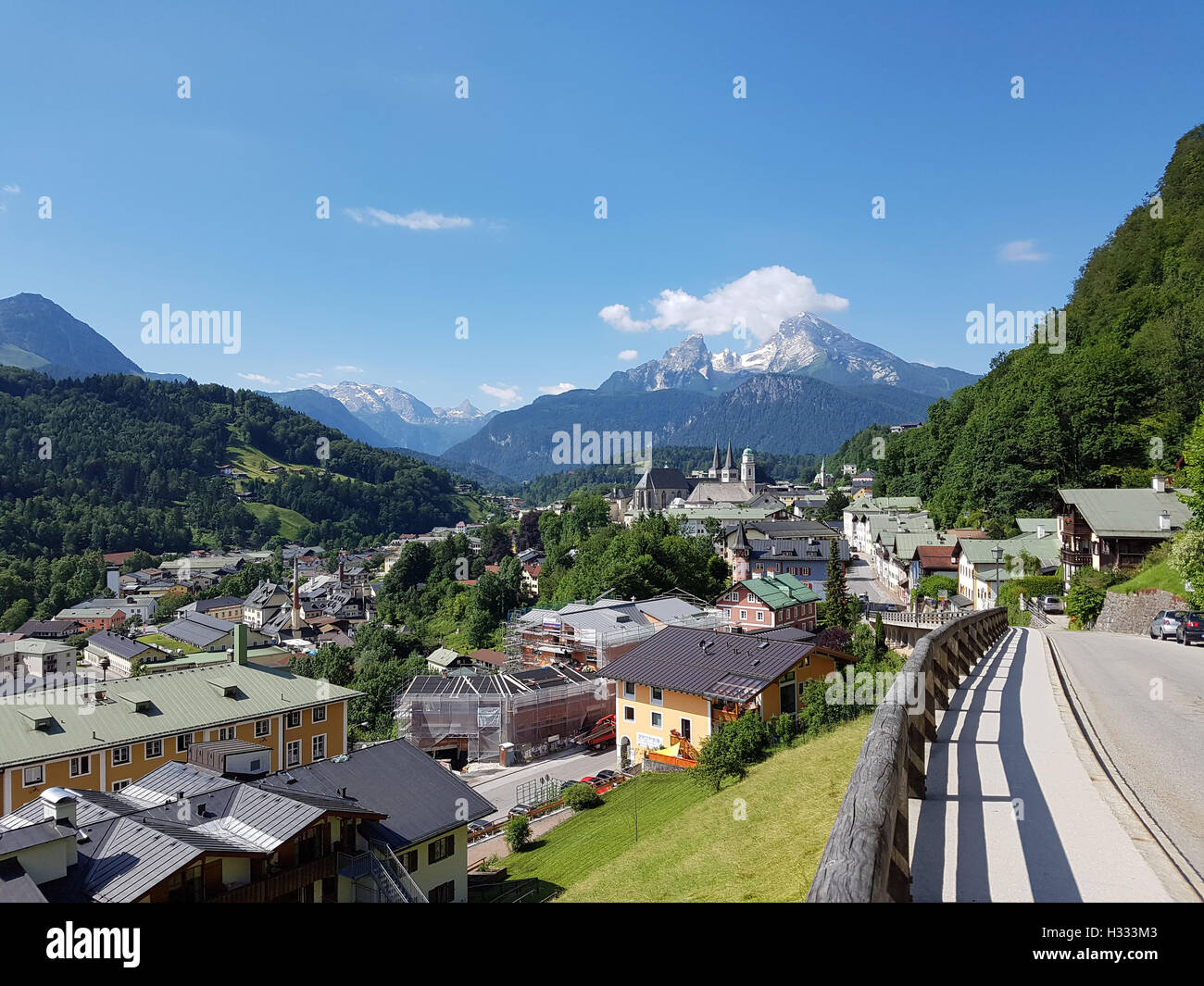 Berchtesgaden, Aussicht, Panoramastrasse, Alta Baviera Foto Stock