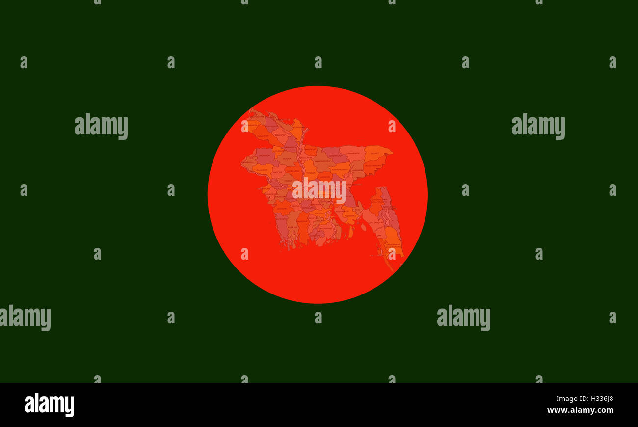 Bandiera nazionale del Bangladesh Foto Stock