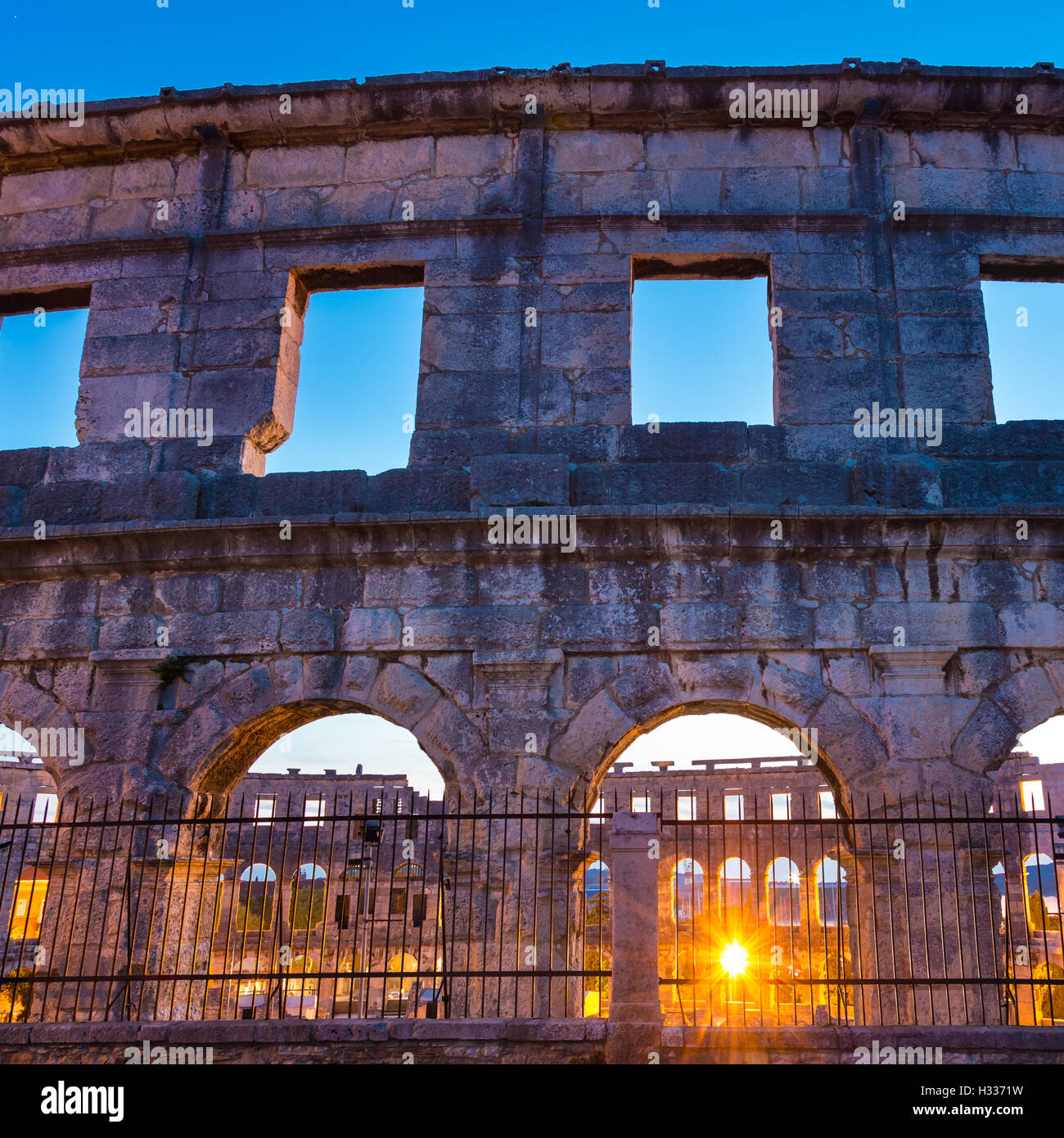 L' Anfiteatro romano di Pola, Croazia. Foto Stock