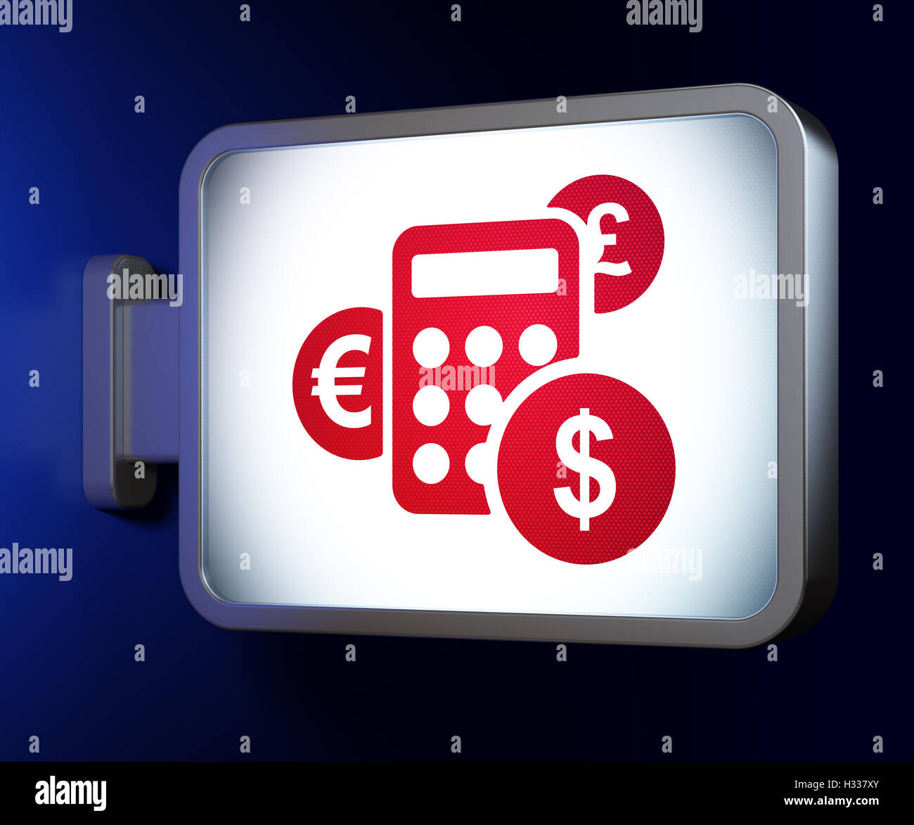 News concept: Calcolatrice su sfondo tramite Affissioni Foto Stock