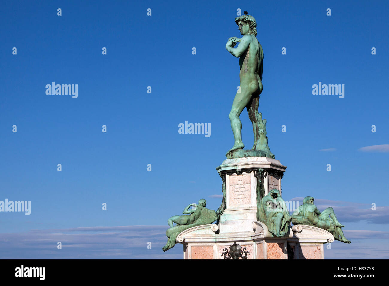 Copia della statua del David, Piazzale Michelangelo, Firenze, Toscana, Italia Foto Stock