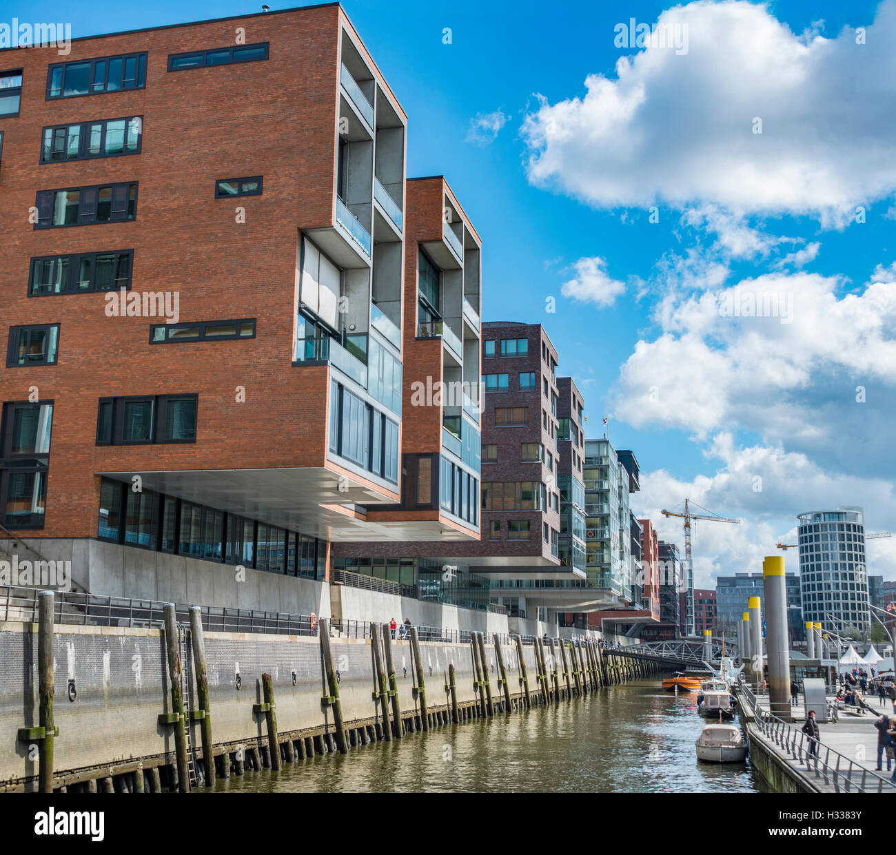 Hafencity, architettura moderna di Amburgo, Germania Foto Stock