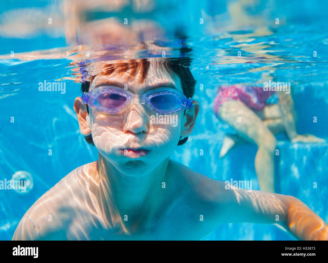 Ragazzo subacqueo Foto Stock