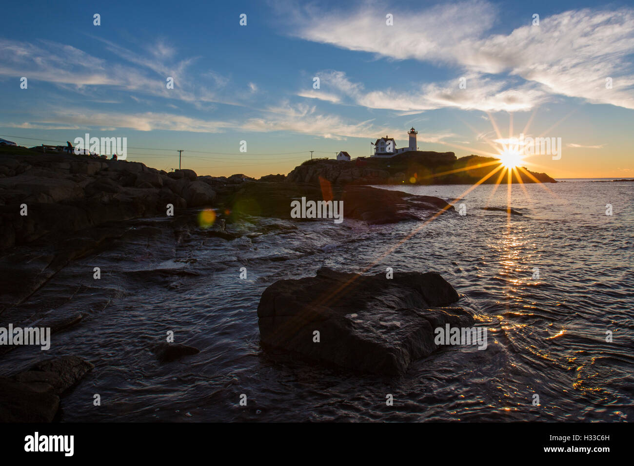 Nubble Light - Cape Neddick Faro - Sohier Park - York Maine Foto Stock