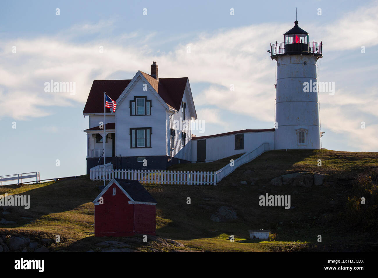 Nubble Light - Cape Neddick Faro - Sohier Park - York Maine Foto Stock