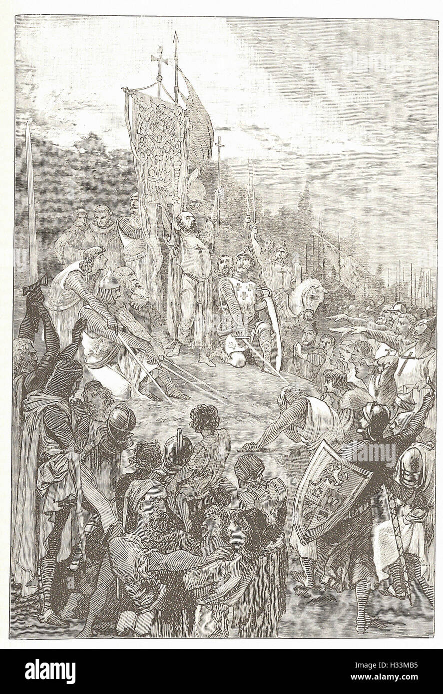 Pietro eremita predicazione della prima crociata - da 'Cassell illustrato della storia universale" - 1882 Foto Stock