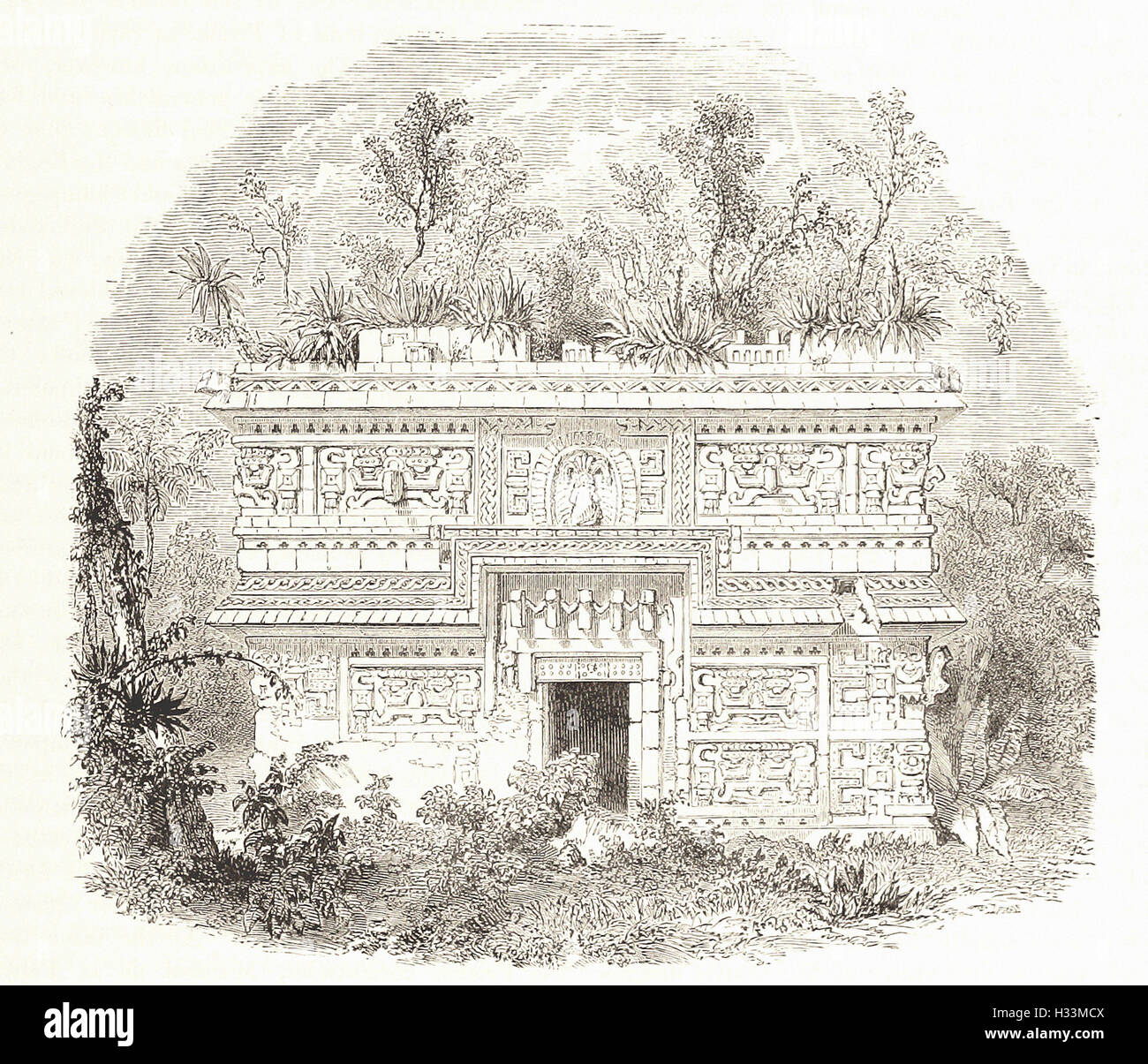 Facciata del palazzo nativo nello Yucatan - da 'Cassell illustrato della storia universale" - 1882 Foto Stock