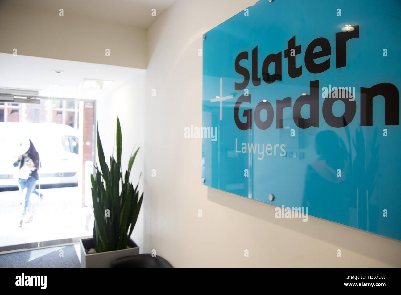 Slater+Gordon avvocati ufficio ricevimento in Chancery Lane Londra Foto Stock