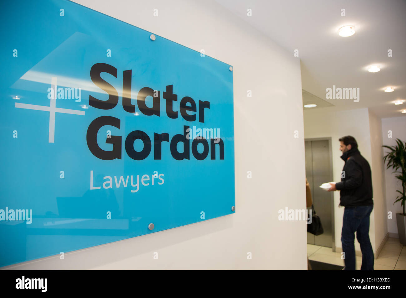 Slater+Gordon avvocati ufficio ricevimento in Chancery Lane Londra Foto Stock