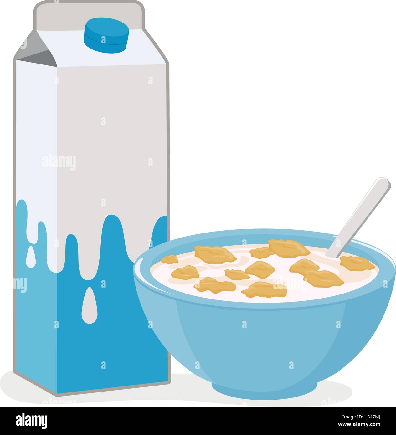 Ciotola di latte e cereali Immagine e Vettoriale - Alamy
