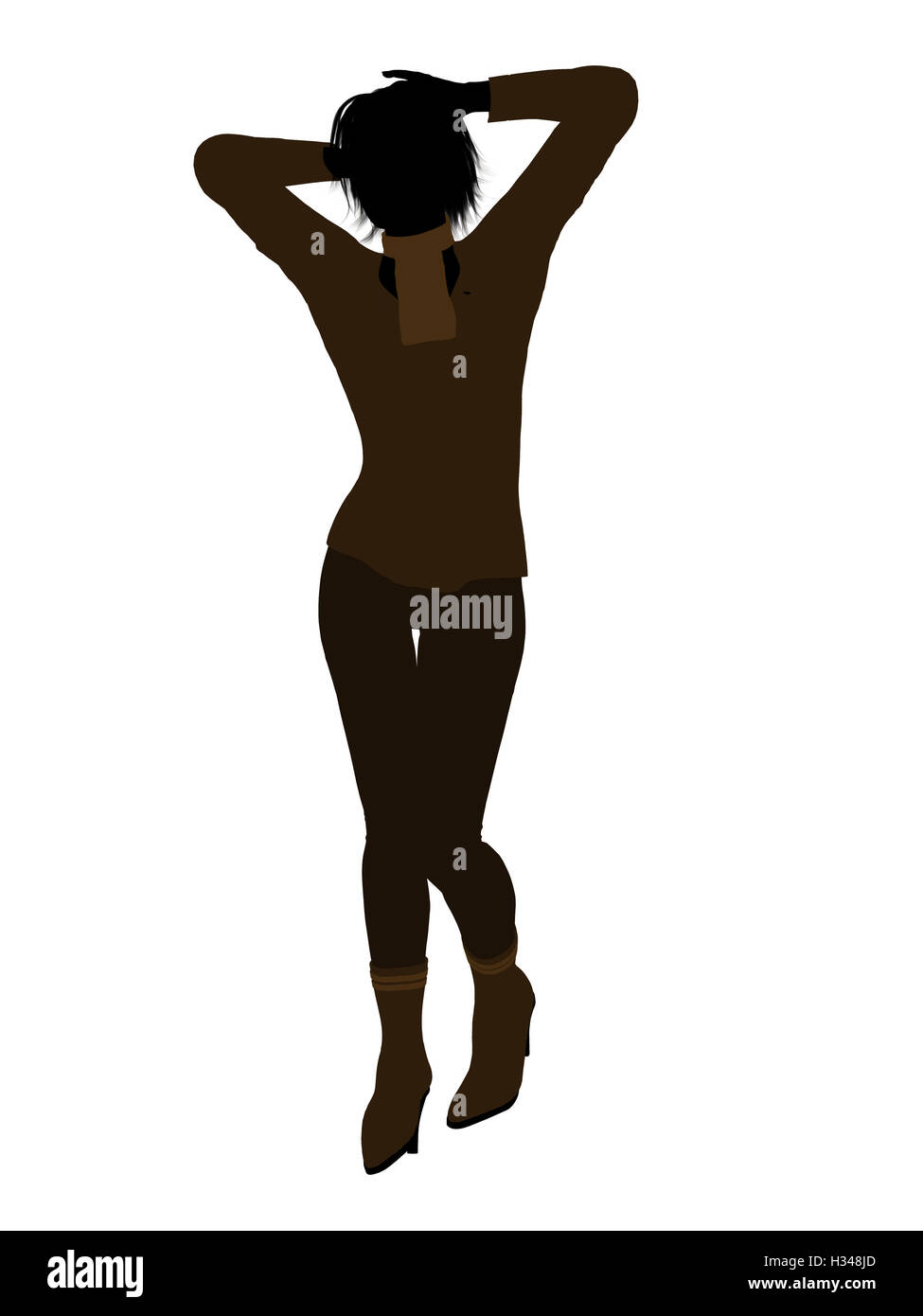 Ufficio femmina illustrazione Silhouette Foto Stock