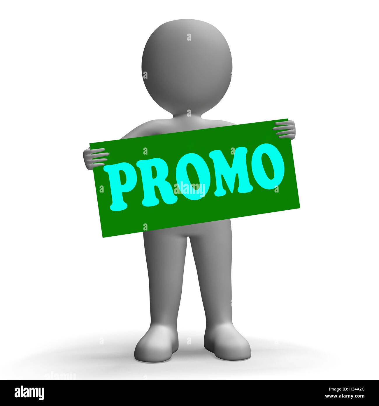 Promo carattere di segno mostra promozioni speciali e sconti Foto Stock