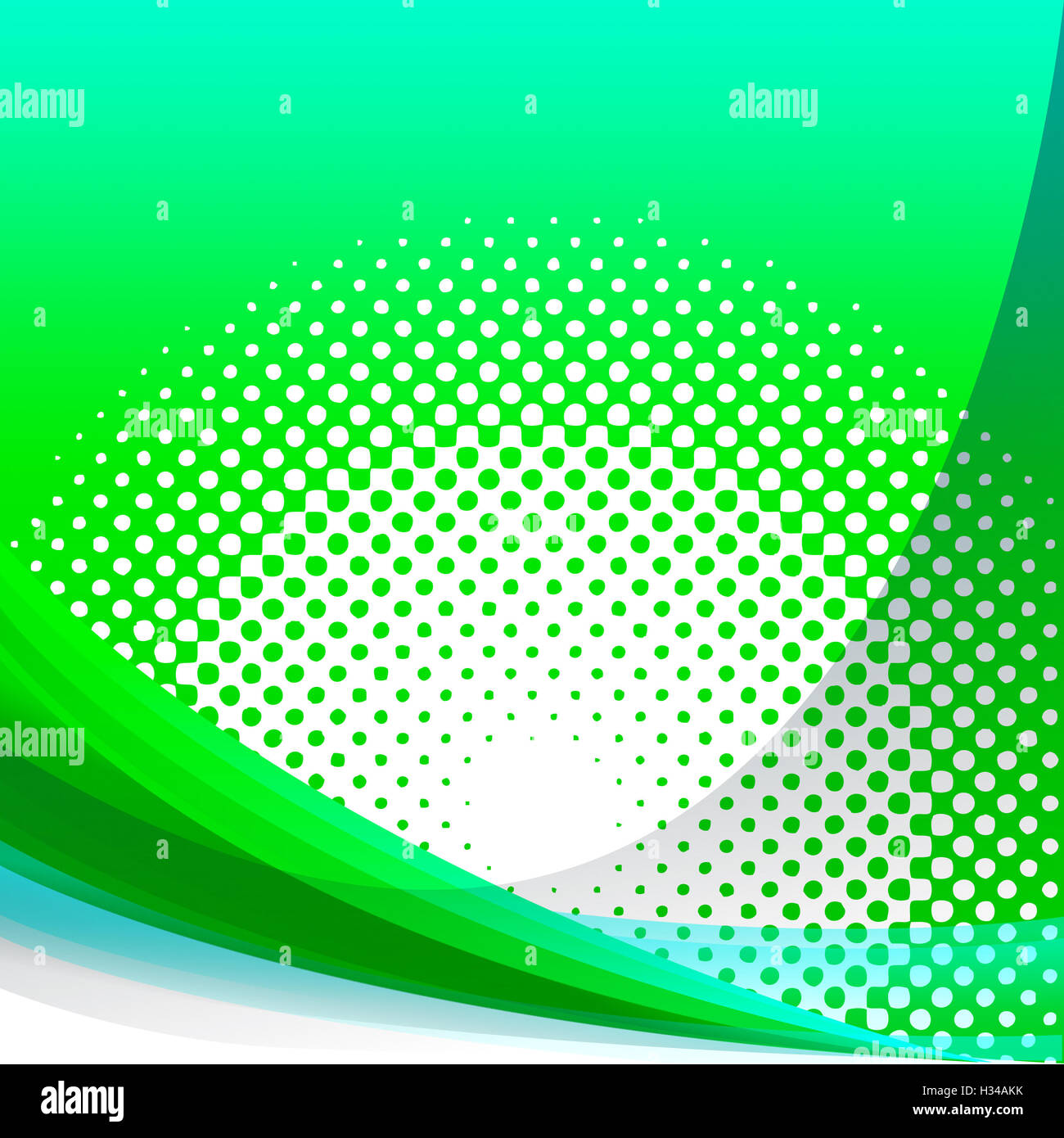 Verde puntinato onda Mostra sfondo Modello punteggiato o astratta De Foto Stock