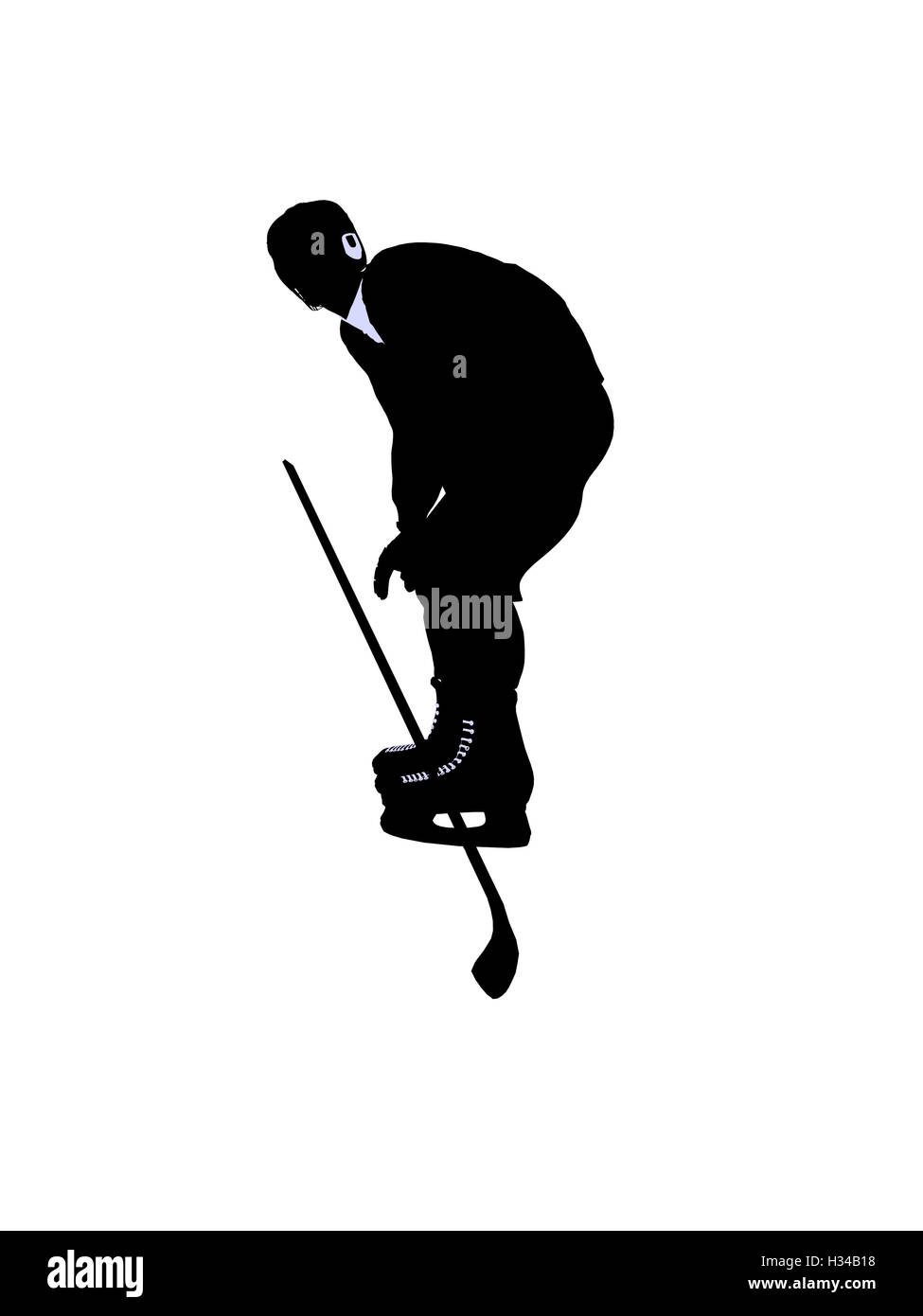 Voce maschile di hockey Silhouette di illustrazione Foto Stock