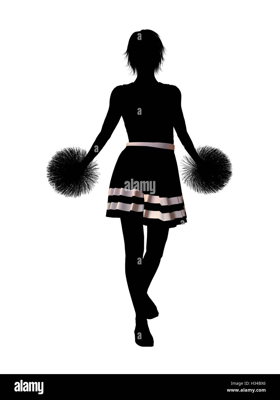 Cheerleader illustrazione Silhouette Foto Stock