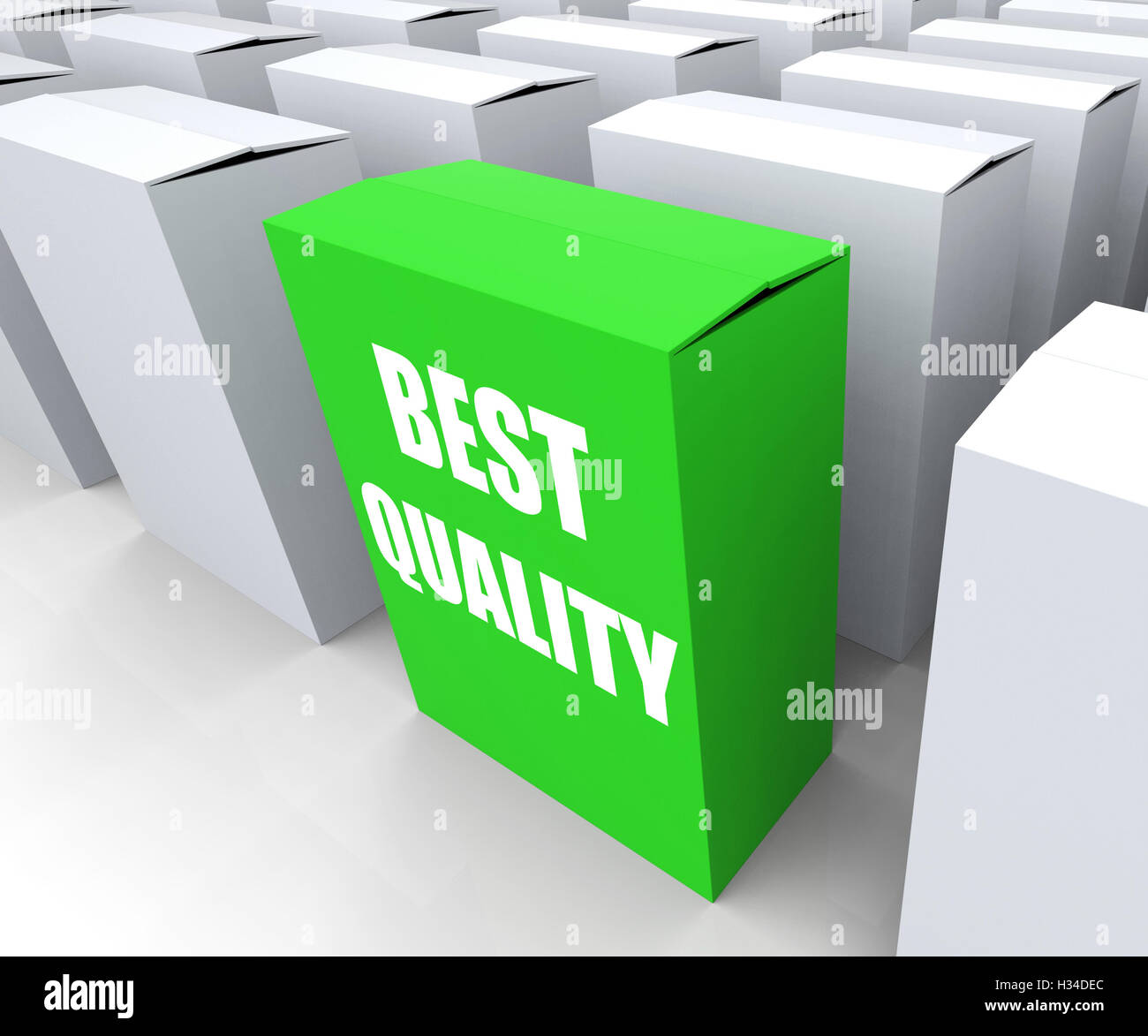 Migliore qualità casella rappresenta l'eccellenza Premium e la superiorità Foto Stock