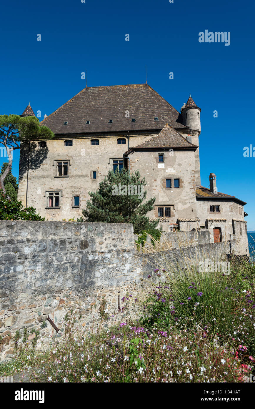 Yvoire castello medievale di borgo storico di Yvoire, Alta Savoia, Francia Foto Stock