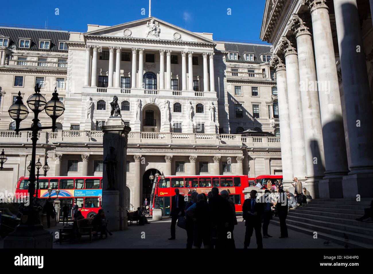 Bank of England, Threadneedle Street, Londra vista esterna Foto Stock