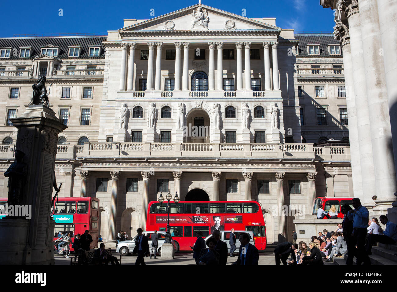 Bank of England, Threadneedle Street, Londra vista esterna Foto Stock