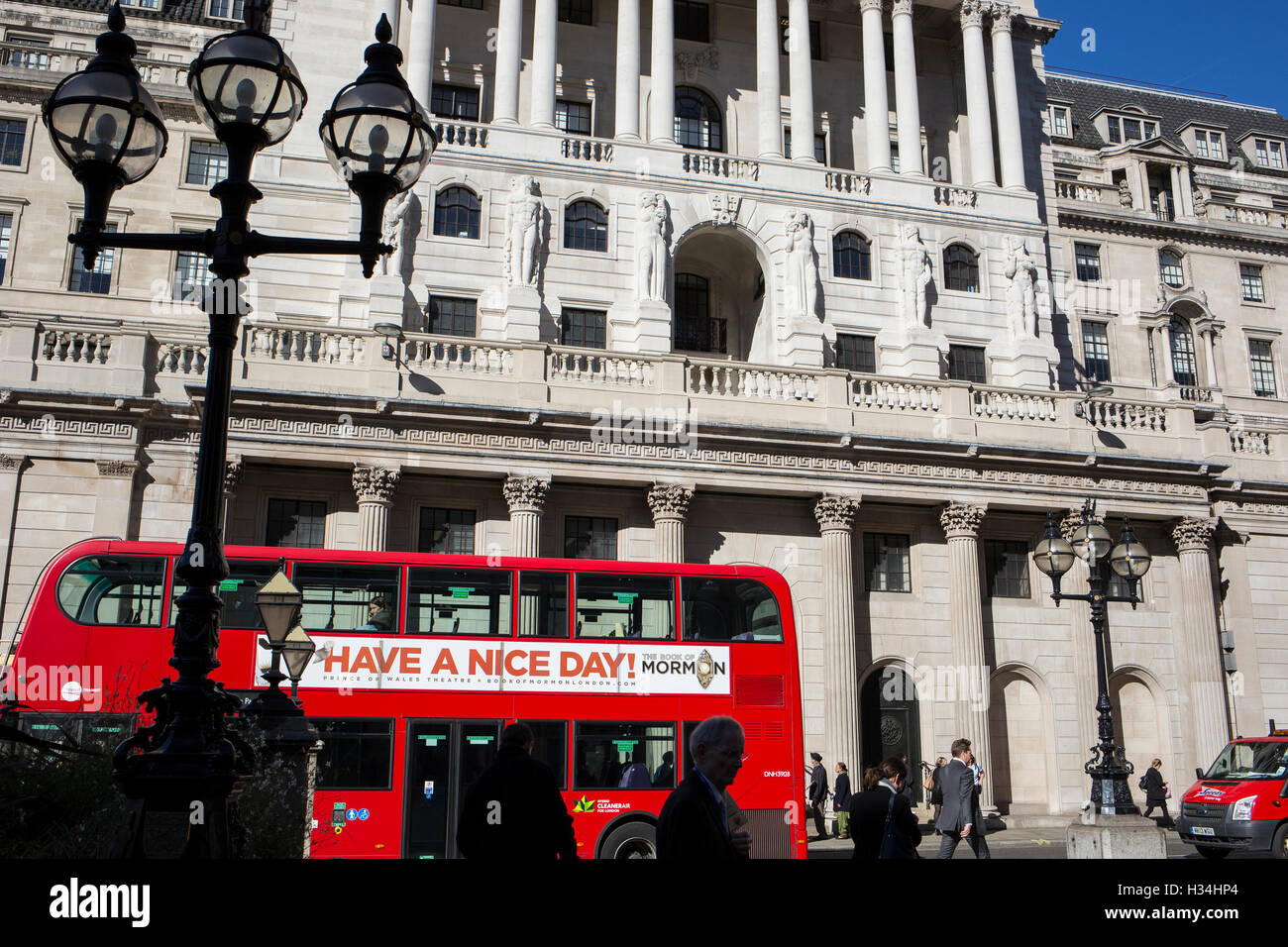 Bank of England, Threadneedle Street, Londra vista esterna Foto Stock