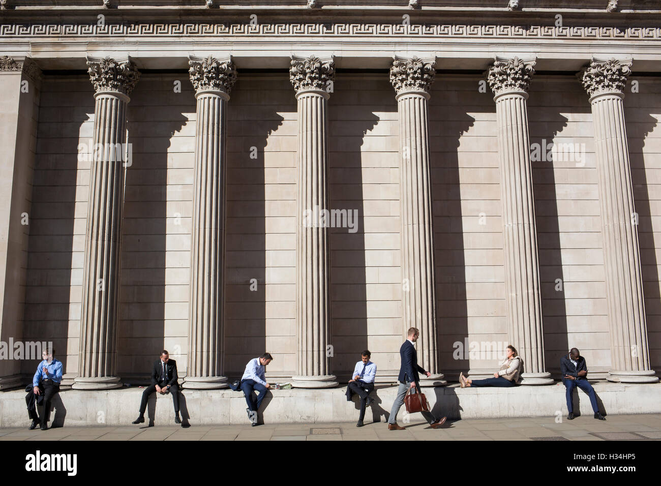 Bank of England, Threadneedle Street, Londra vista esterna Foto Stock